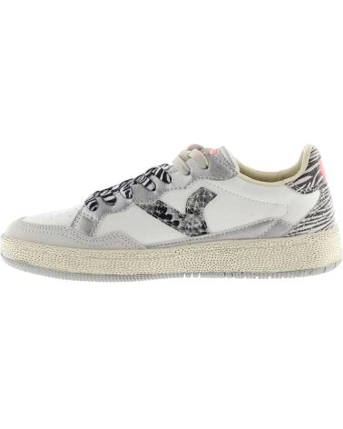 Deportivas de Mujer VICTORIA ZAPATILLAS DE PIEL SMASH ANIMAL MIX 8806109 GRIS