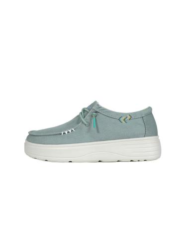 Nauticos pour Femme WALK IN PITAS NATAL ZAPATO WALLABI DE MUJER DE ALGODON VERDE