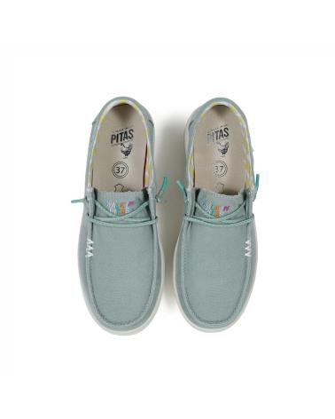 Nauticos pour Femme WALK IN PITAS NATAL ZAPATO WALLABI DE MUJER DE ALGODON VERDE