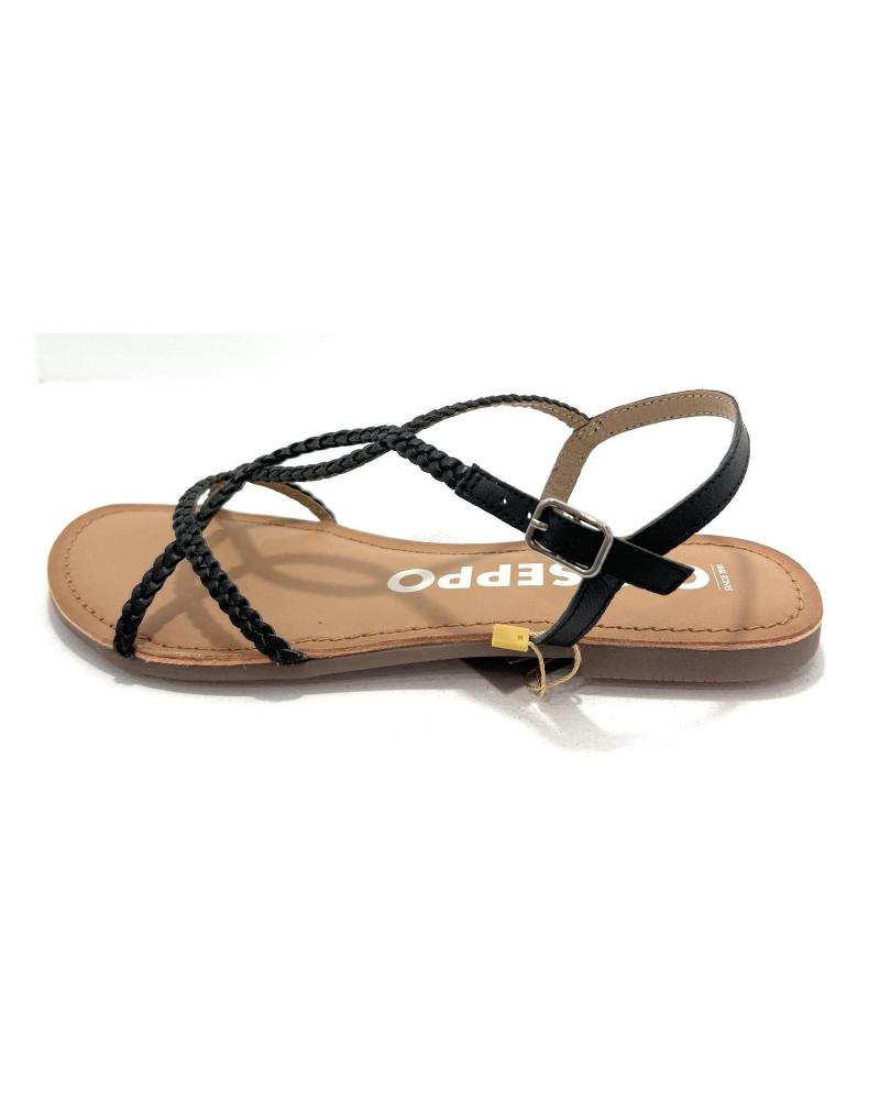 Sandales-De-Mujer-GIOSEPPO-SANDALIAS-PLANAS-TRENZADAS-HEBI-NEGRO