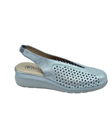 Zapatos de cuña de Mujer PITILLOS SALON TALON ABIERTO PLATEADO