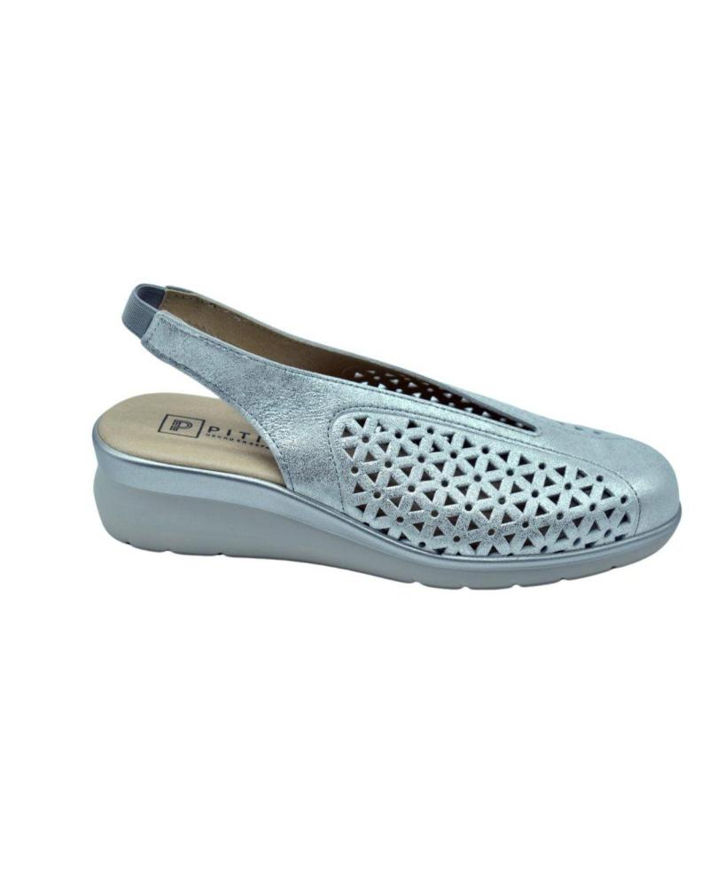Woman Zapatos de cuña PITILLOS SALON TALON ABIERTO PLATEADO