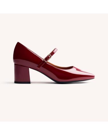 GIOSEPPO WINDHAM MARY JANE SHOES BURGUNDY WITH BLOCK HEEL ROJO