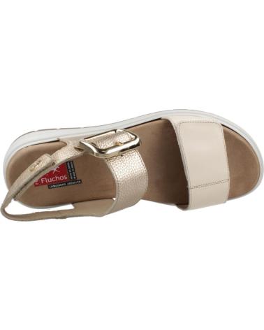 FLUCHOS SANDALIAS MUJER MODELO F2166 COLOR ORO PLATINO