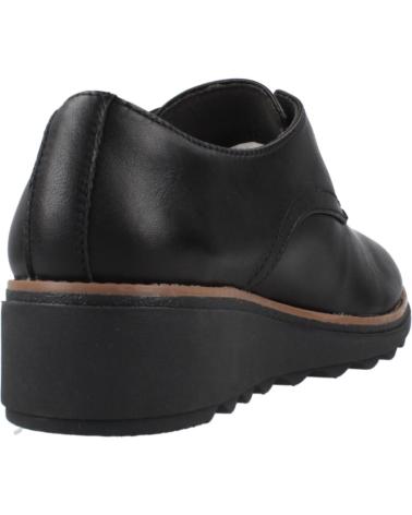 CLARKS BLUCHERS SHARON RAE IN PELLE NERA DA DONNA BLACK
