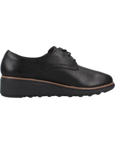 CLARKS BLUCHERS SHARON RAE IN PELLE NERA DA DONNA BLACK