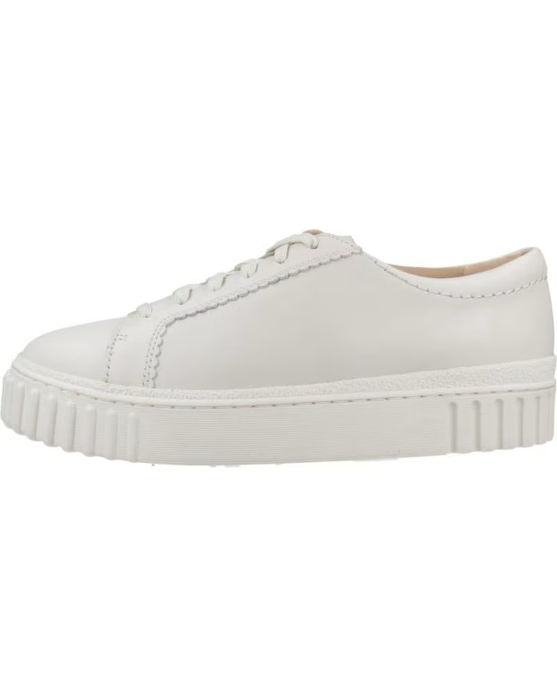 CLARKS MAYHILL WALK WHITE LEATHER SNEAKERS FOR WOMEN - REF. 26177817 BLANCO