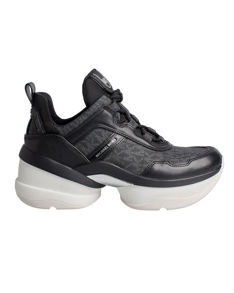 Sportif pour Femme MICHAEL KORS SNEAKERS OLYMPIA DE PIEL 43F3OLFS1B PARA MUJER NEGRO