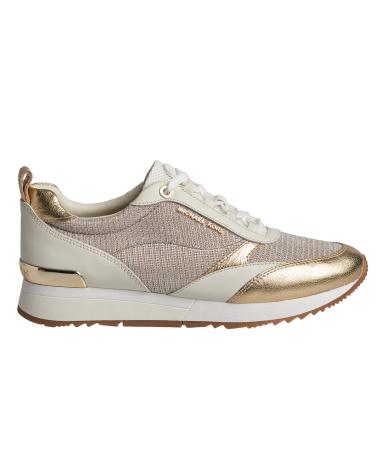 Deportivas de Mujer MICHAEL KORS SNEAKERS ALLIE STRIDE DE PIEL Y MALLA DE CADENA BRILLANTE 43 BEIGE