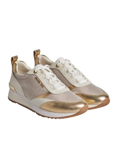 Sneaker für Damen MICHAEL KORS SNEAKERS ALLIE STRIDE DE PIEL Y MALLA DE CADENA BRILLANTE 43 BEIGE