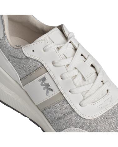 Sportif pour Femme MICHAEL KORS SNEAKERS MABEL DE PIEL Y MALLA DE CADENA BRILLANTE 43S4MBFSB BLANCO-PLATEADO