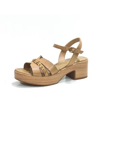 Sandalen für Damen WEEKEND BY PEDRO MIRALLES SANDALIA CASUAL DE PIEL CON TACON Y PLATAFORMA CARAMELO