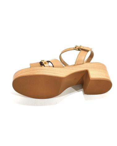 Sandalen für Damen WEEKEND BY PEDRO MIRALLES SANDALIA CASUAL DE PIEL CON TACON Y PLATAFORMA CARAMELO