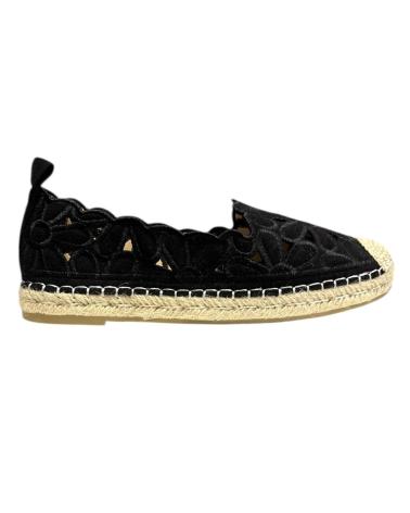 Zapatos de Mujer CALZADOMANIA ESPARTO BORDADA FLOR NEGRO