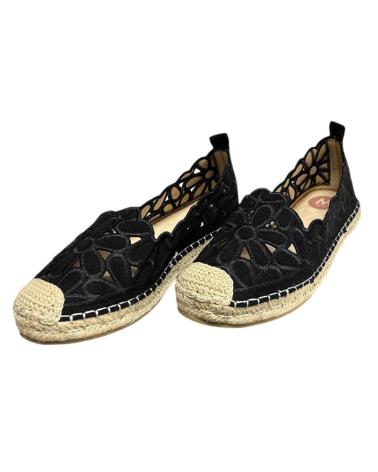 Zapatos de Mujer CALZADOMANIA ESPARTO BORDADA FLOR NEGRO