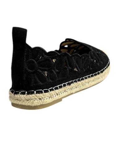 Zapatos de Mujer CALZADOMANIA ESPARTO BORDADA FLOR NEGRO