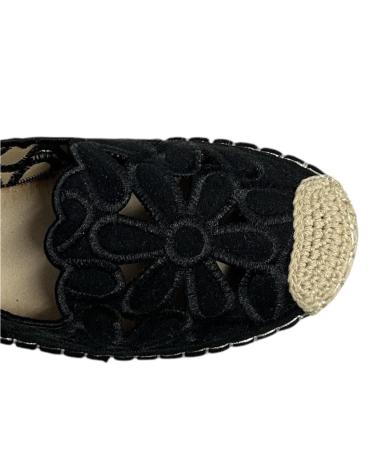 Zapatos de Mujer CALZADOMANIA ESPARTO BORDADA FLOR NEGRO