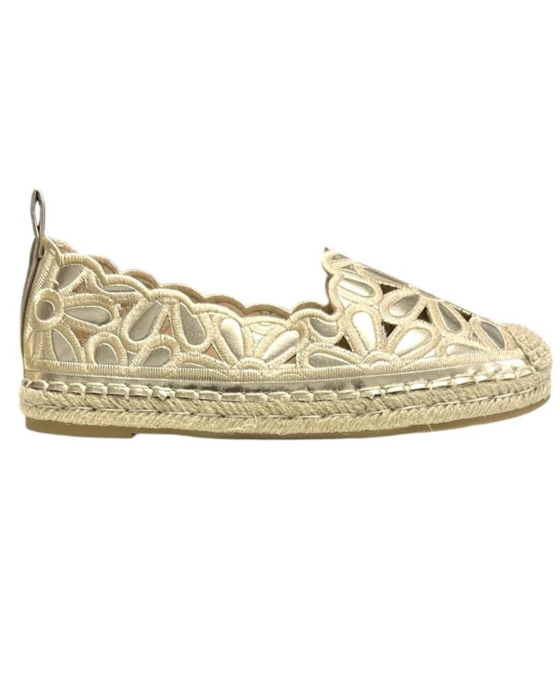 Zapatos de Mujer CALZADOMANIA ESPARTO BORDADA FLOR ORO