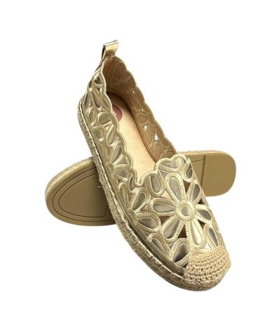 Zapatos de Mujer CALZADOMANIA ESPARTO BORDADA FLOR ORO