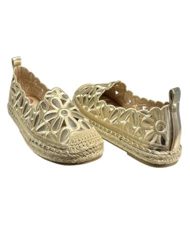 Zapatos de Mujer CALZADOMANIA ESPARTO BORDADA FLOR ORO