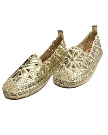 Zapatos de Mujer CALZADOMANIA ESPARTO BORDADA FLOR ORO