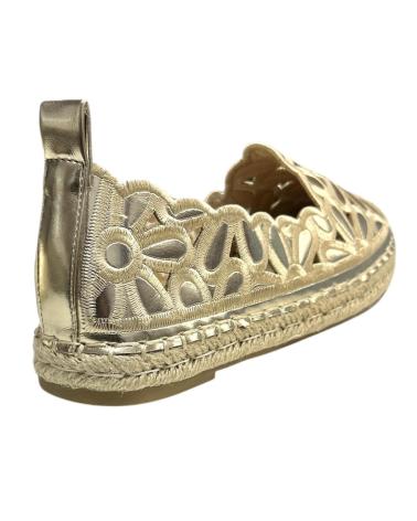 Zapatos de Mujer CALZADOMANIA ESPARTO BORDADA FLOR ORO