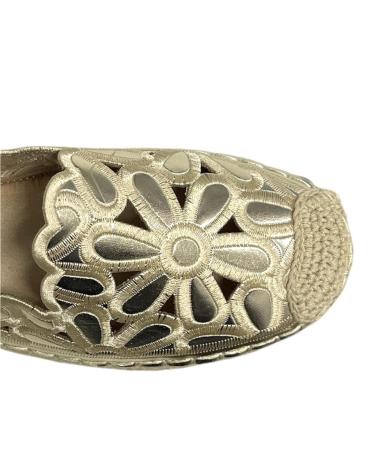 Zapatos de Mujer CALZADOMANIA ESPARTO BORDADA FLOR ORO