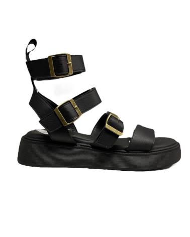 Sandales pour Femme CALZADOMANIA SANDALIA PLANA TRES HEBILLAS NEGRO