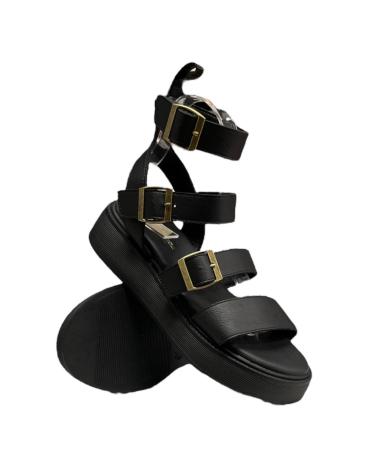 Sandales pour Femme CALZADOMANIA SANDALIA PLANA TRES HEBILLAS NEGRO