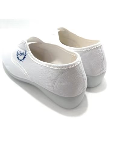 Pantoufles pour Femme SELQUIR CHAUSSONS POUR AVEC ÉLASTIQUE ET TALON COMPENSÉ BLANCO