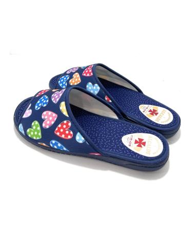 Calzado de casa de Mujer SELQUIR ZAPATILLAS CASA MUJER P-ABIERTA CORAZONE AZUL