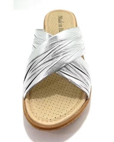 Pantoufles pour Femme SELQUIR SANDALES D´INTÉRIEUR PINKY À BRIDES CROISÉES ANATOMIQUES ARGENTÉES PLATEADO