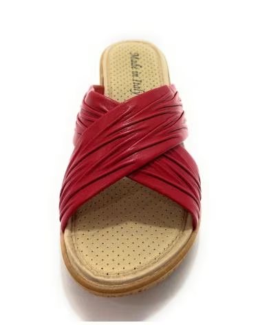 Pantoufles pour Femme SELQUIR SANDALES D´INTÉRIEUR PINKY À BRIDES CROISÉES ET SEMELLE ANATOMIQUE ROJO