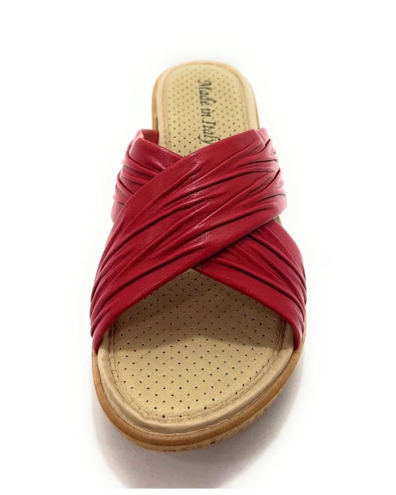 Pantoufles pour Femme SELQUIR SANDALES D´INTÉRIEUR PINKY À BRIDES CROISÉES ET SEMELLE ANATOMIQUE ROJO