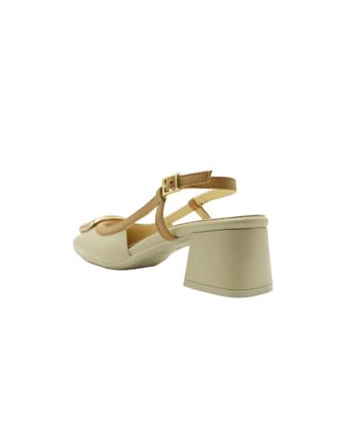 Sandales pour Femme DESCANFLEX DESTALONADO APLIQUE DORADO 28115 TUNICE - ECRU