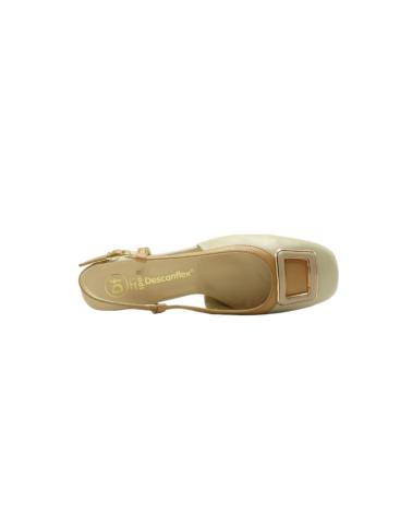 Sandales pour Femme DESCANFLEX DESTALONADO APLIQUE DORADO 28115 TUNICE - ECRU