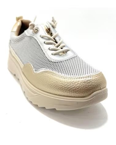 HUALUN SPORTLICHE FREIZEIT-SNEAKER KOMFORT MIT ELASTISCHER SCHNÜRUNG SILBER PLATEADO