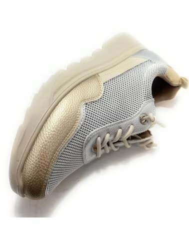 HUALUN SPORTLICHE FREIZEIT-SNEAKER KOMFORT MIT ELASTISCHER SCHNÜRUNG SILBER PLATEADO