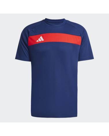 T-SHIRT SPORTIVA ADIDAS TIRO ES JSY BLU CON FASCIA ROSSA DA UOMO AZUL