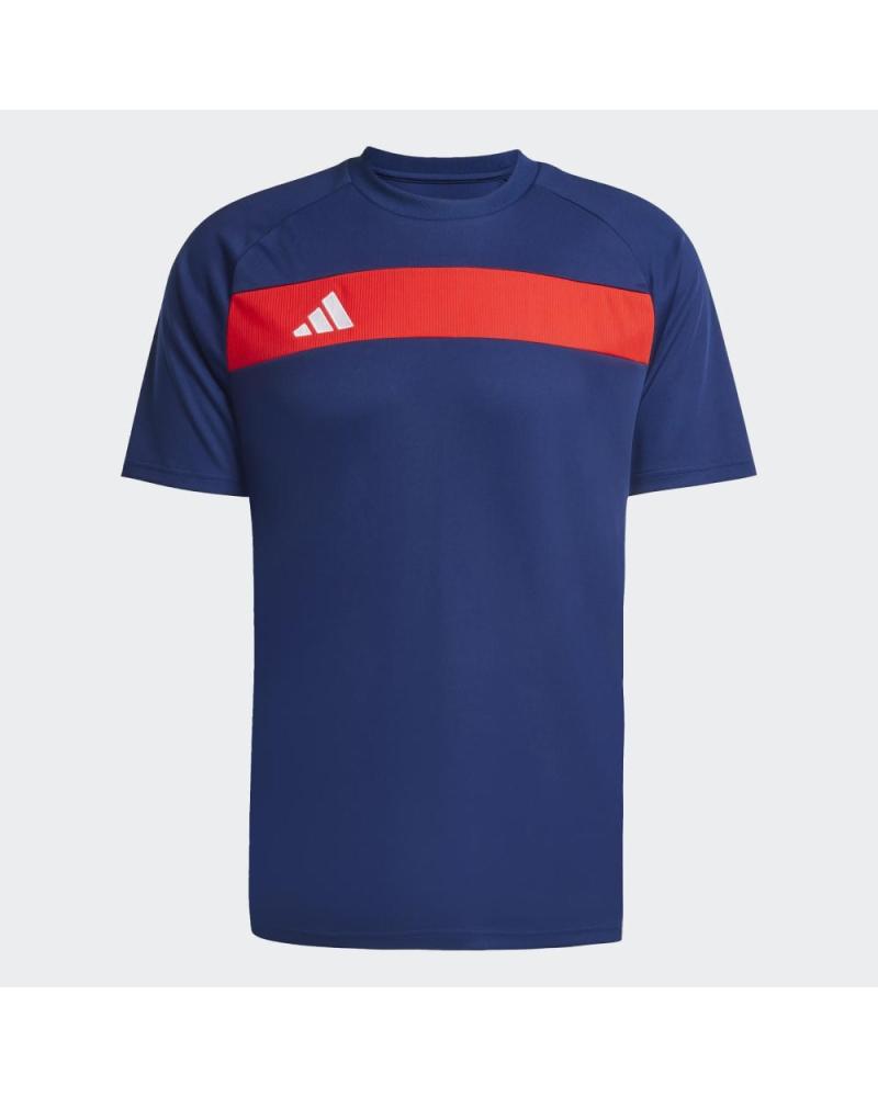 T-SHIRT SPORTIVA ADIDAS TIRO ES JSY BLU CON FASCIA ROSSA DA UOMO AZUL
