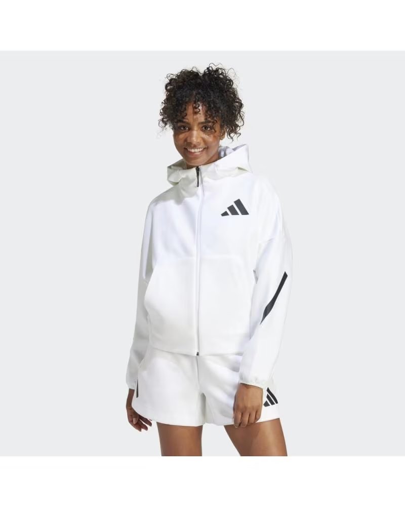 FELPA CON CAPPUCCIO ADIDAS FUTURE ICONS 3 STRISCE JE7849 BLANCO