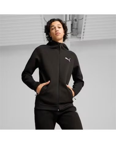 PUMA FELPA CON CAPPUCCIO EVOSTRIPE FULL-ZIP 681700-01 NEGRO
