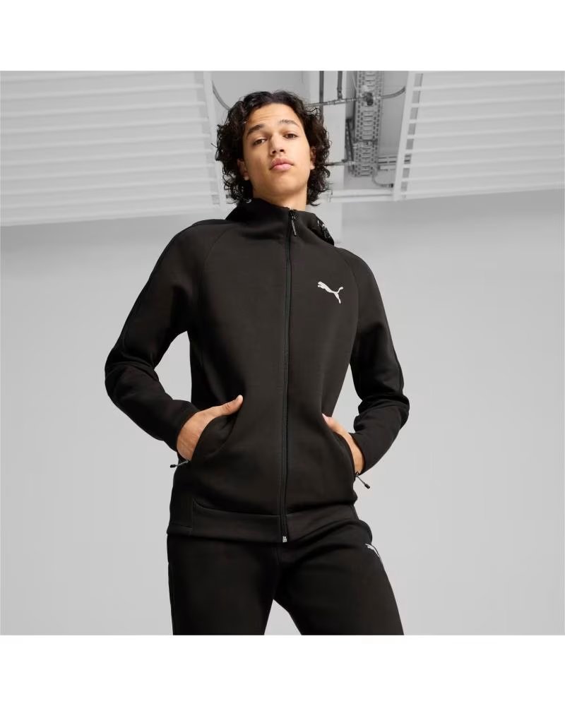 PUMA FELPA CON CAPPUCCIO EVOSTRIPE FULL-ZIP 681700-01 NEGRO