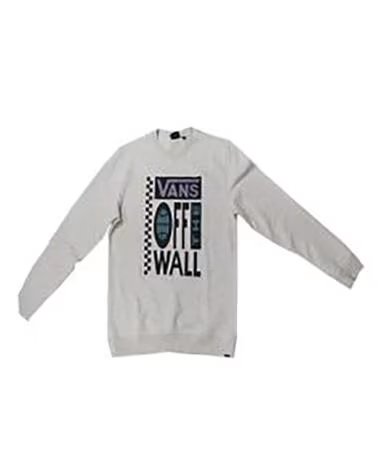 VANS GLOBAL STACK CREW-B SWEATSHIRT GRAU MIT MEHRFARBIGEM AUFDRUCK VN0004WMT8J1 GRIS