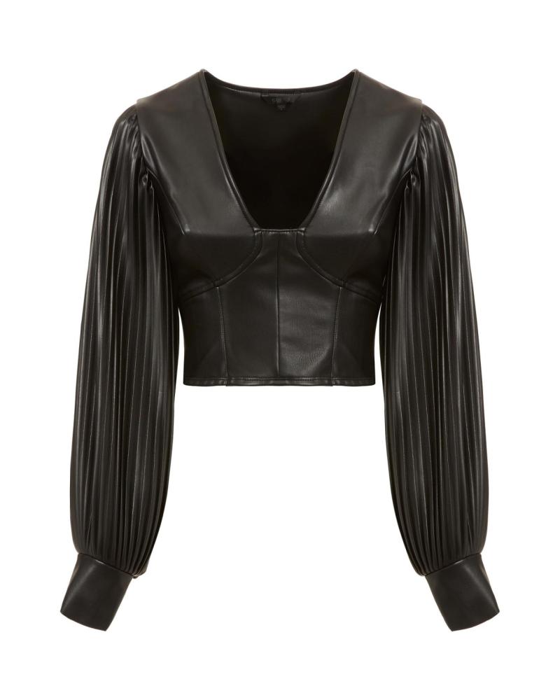 -GUESS-PU-PLEATED-NEGRO