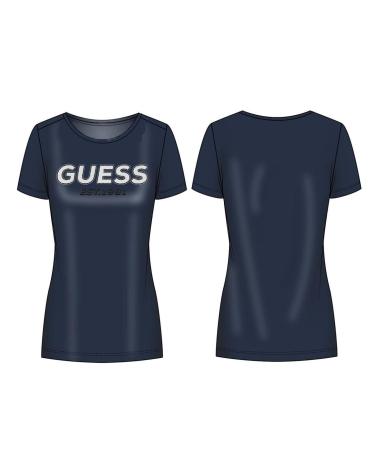 T-SHIRT PRETA COM LOGOTIPO DE BRILHO GUESS NEGRO