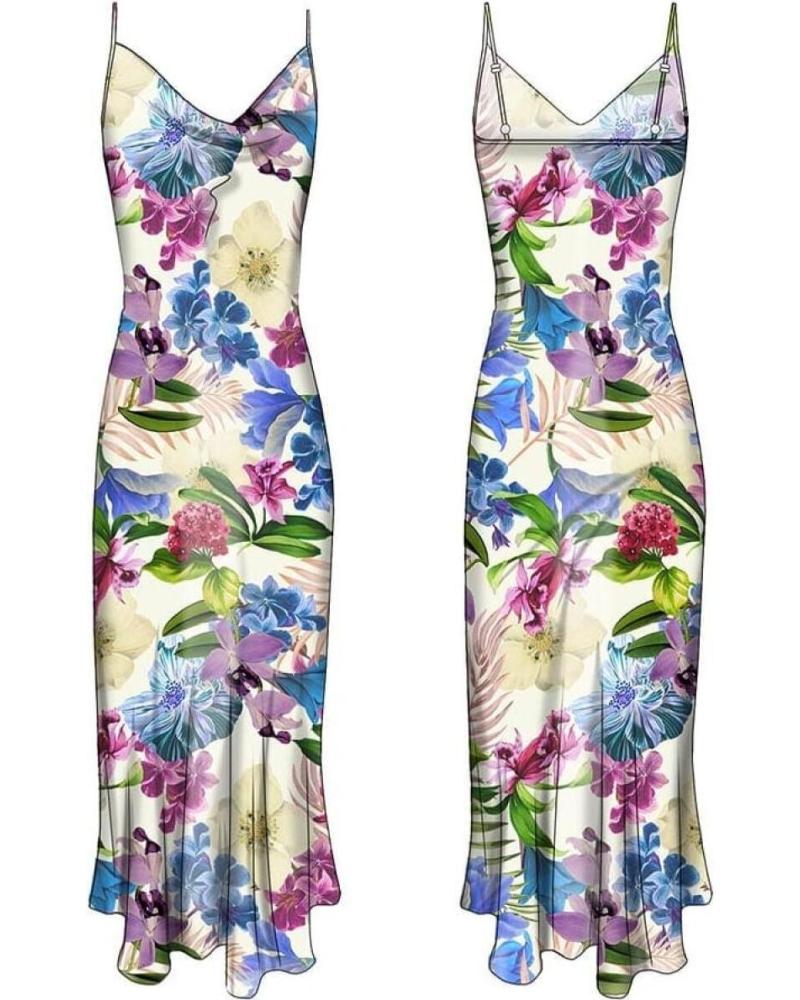 ROBE MIDI FLEURIE GUESS À BRETELLES FINES VARIOS COLORES