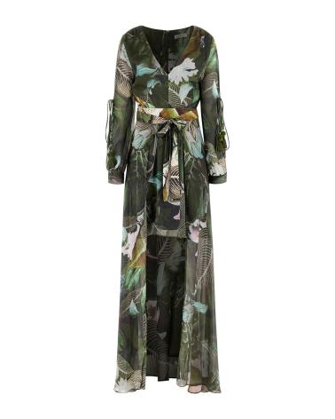VESTIDO LONGO GUESS ESTAMPA DE FOLHAS FEMININO VARIOS COLORES
