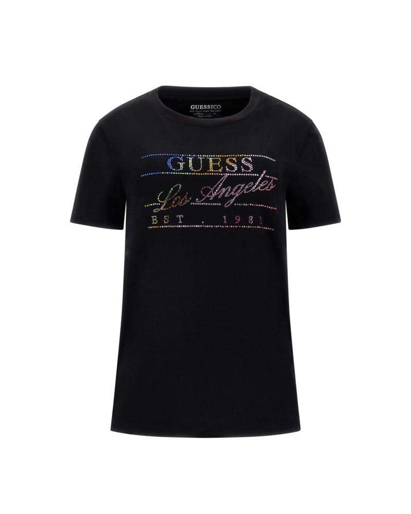 Herren-t-shirts-GUESS-CAMISETA-RAINBOW-NEGRO