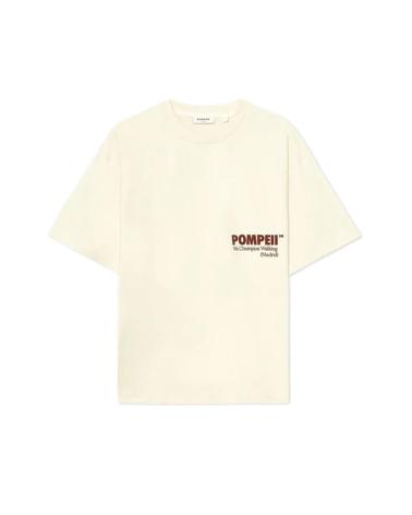 POMPEII WHITE LOGO TEE KURZARM-T-SHIRT BEIGE BEIG